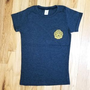 Dark Gray Grey Cotton Short Sleeve Tee T Shirt Top Size X-Small Korean Brand